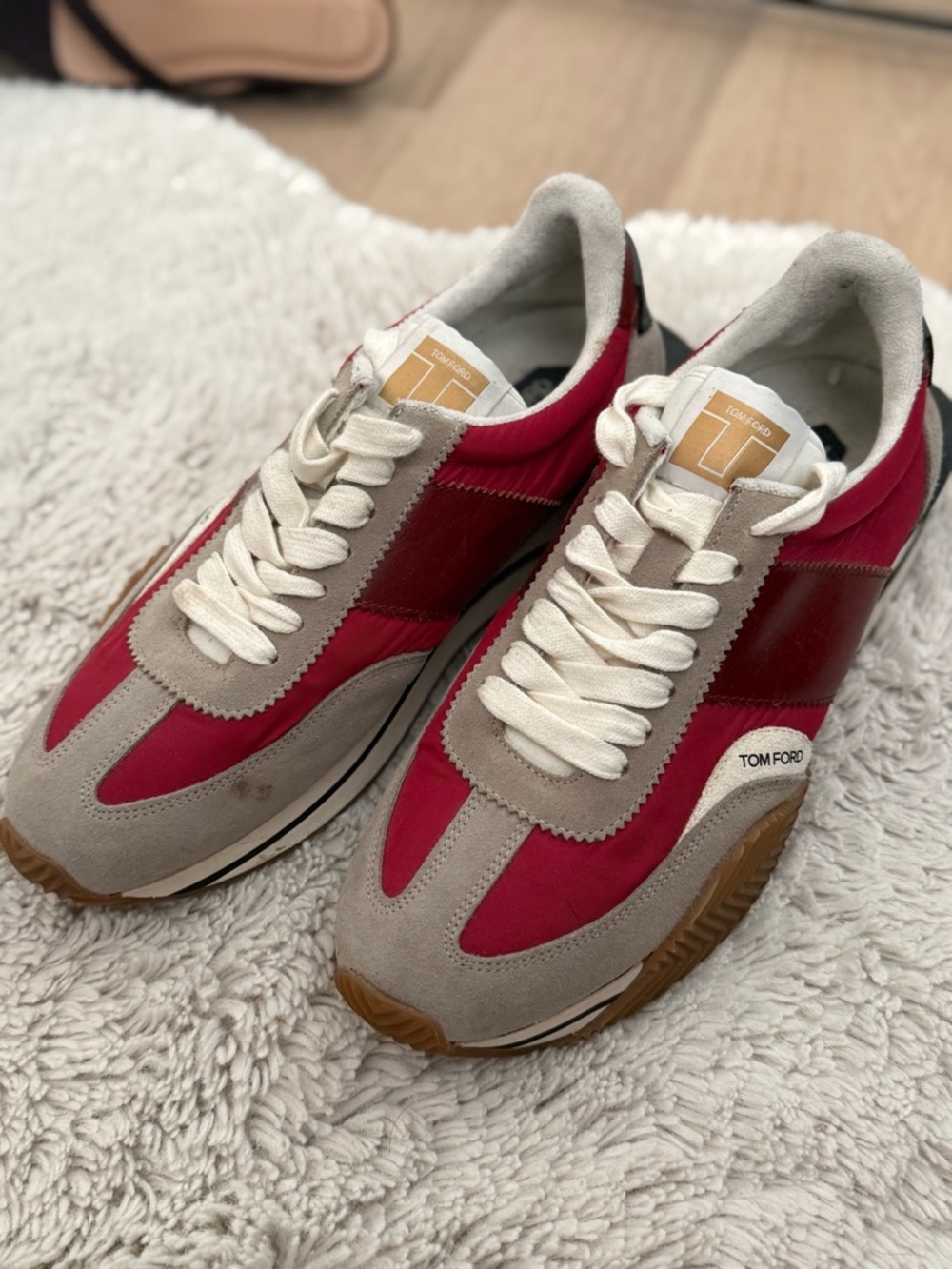 Tom Ford Red and Gray Men's Sneakers - Picture 2 of 4